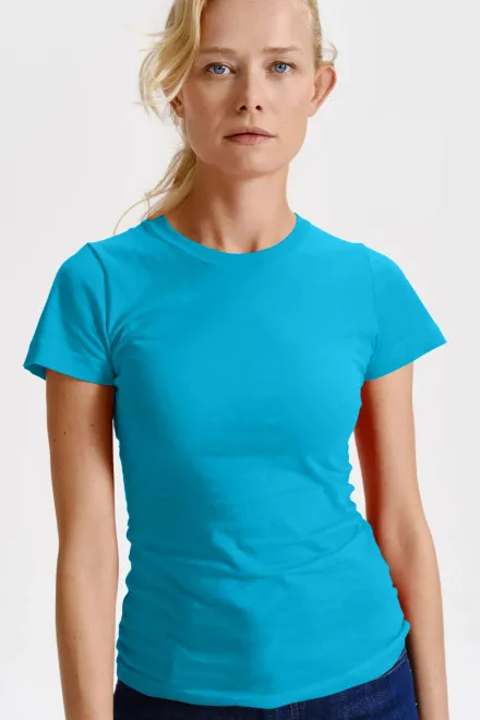 Klassisk T-shirt för damer, turkos