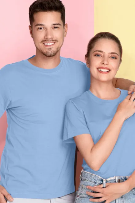 Lätt T-shirt med korta ärmar, himmelsblå