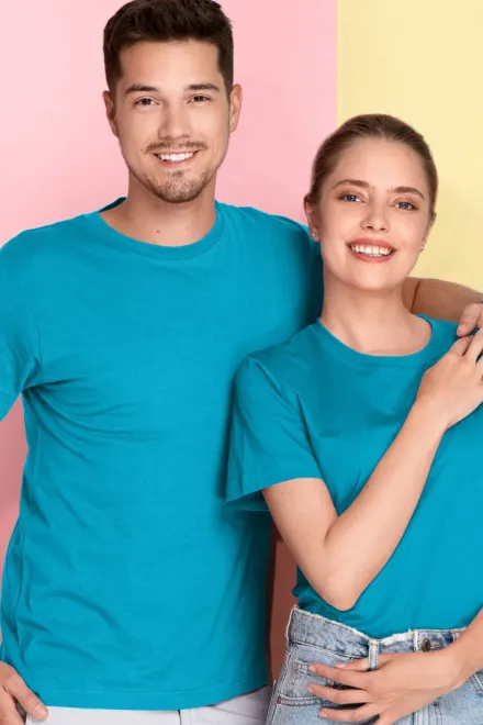 Lätt T-shirt med korta ärmar, turkos