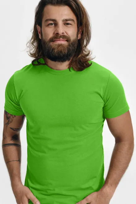 Mäns fashionabla T-shirt, äppelgrön