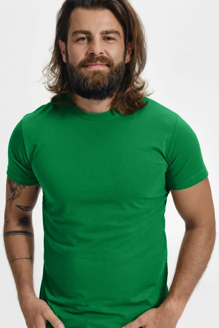 Mäns fashionabla T-shirt, gräsgrön