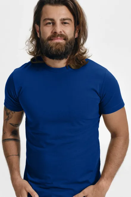 Mäns fashionabla T-shirt, kungsblå
