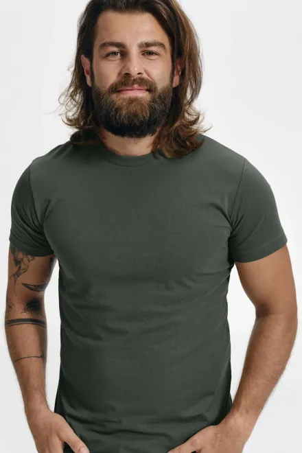 Mäns fashionabla T-shirt, mörk skiffer