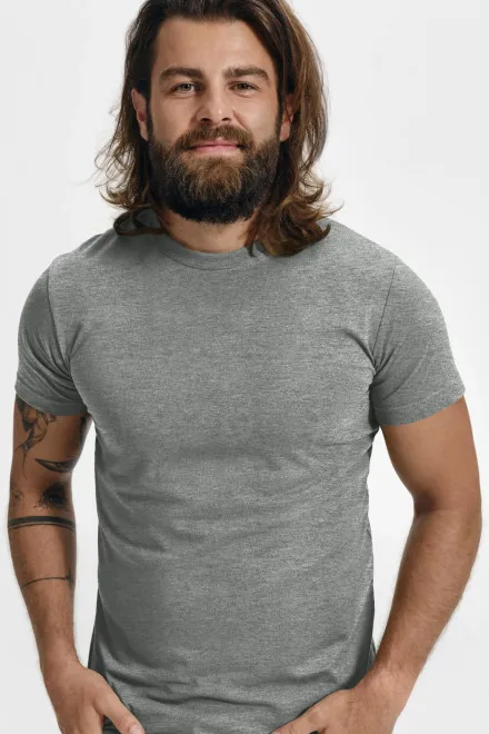 Mäns fashionabla T-shirt, mörkgrå marmor