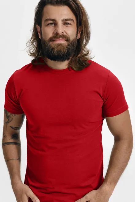 Mäns fashionabla T-shirt, röd