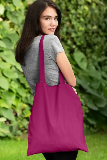 Shoppingväska i bomull, fuchsia red