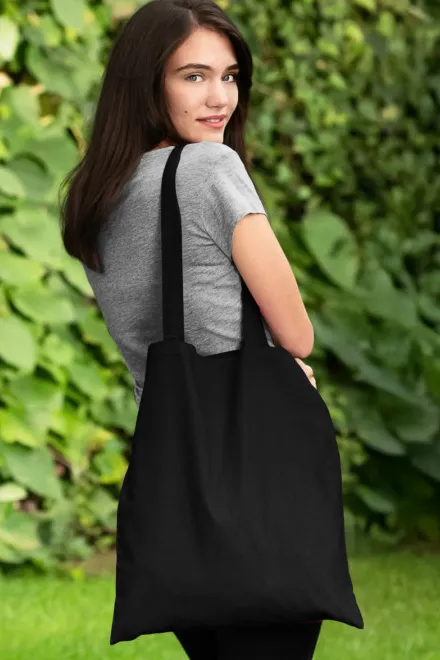 Shoppingväska i bomull, svart
