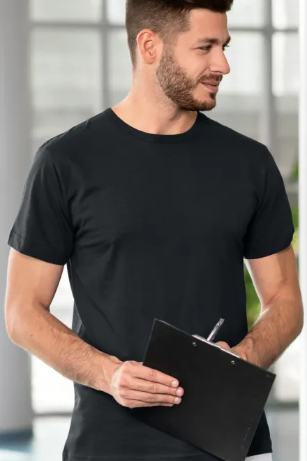 Slitstark herr-T-shirt, ebenholts grå