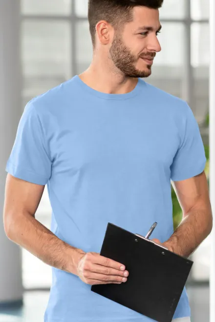 Slitstark herr-T-shirt, himmelsblå