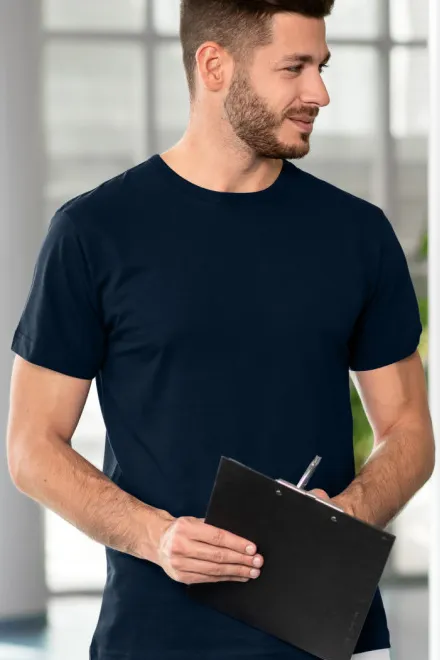 Slitstark herr-T-shirt, mörkblå
