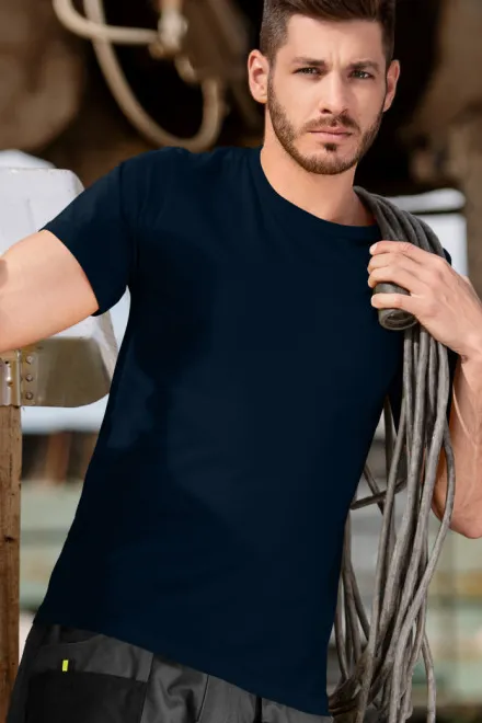 Slitstark herr-T-shirt tyngre, mörkblå