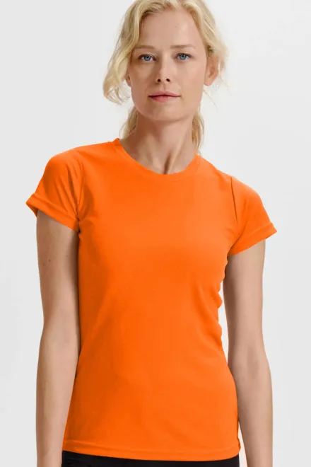 T-shirt för damer, neon orange