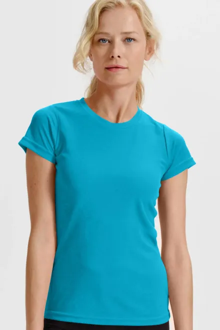 T-shirt för damer, turkos