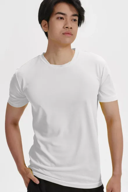 T-shirt med asymmetrisk ringning, vit