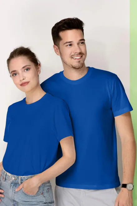 T-shirt med högre vikt, kungsblå