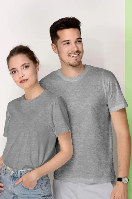 T-shirt med högre vikt, mörkgrå marmor