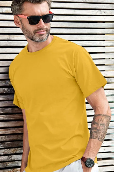 T-shirt med korta ärmar, gul