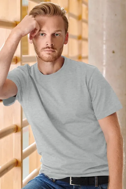 Tung t-shirt, ljusgrå marmor