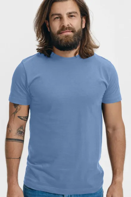Unisex högre vikt T-shirt, himmelsblå