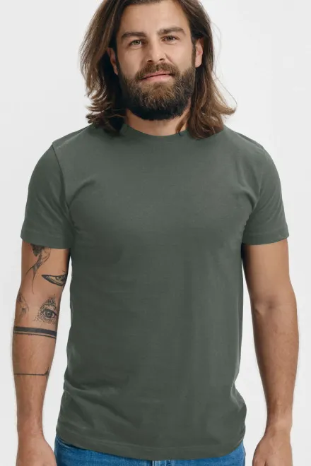 Unisex högre vikt T-shirt, mörk skiffer