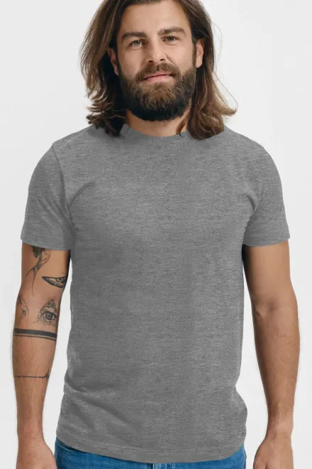 Unisex högre vikt T-shirt, mörkgrå marmor
