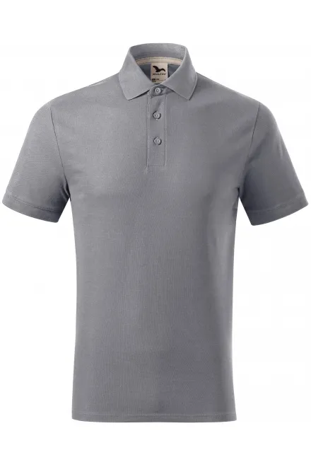 Pikétröja i ekologisk bomull för män - ljus silver, XL