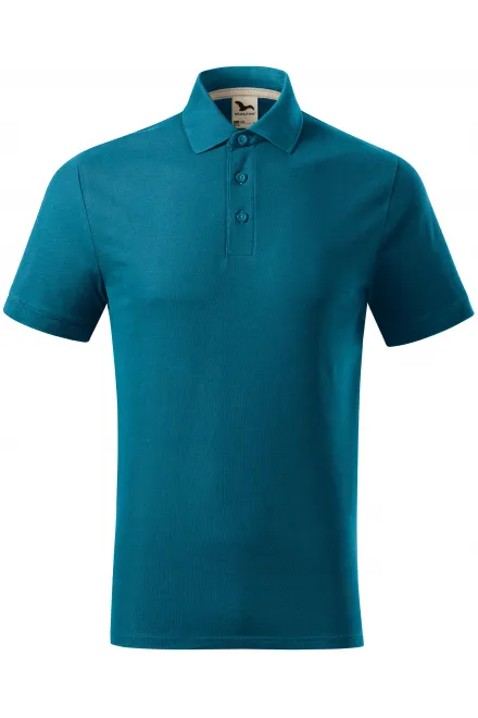 Pikétröja i ekologisk bomull för män - petrol blue, XL