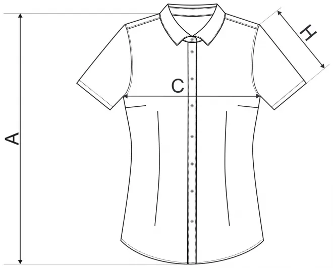 Damblus Slim fit -  storleksdiagram