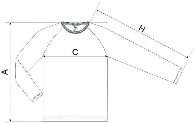 Kamouflage T-shirt med långa ärmar -  storleksdiagram