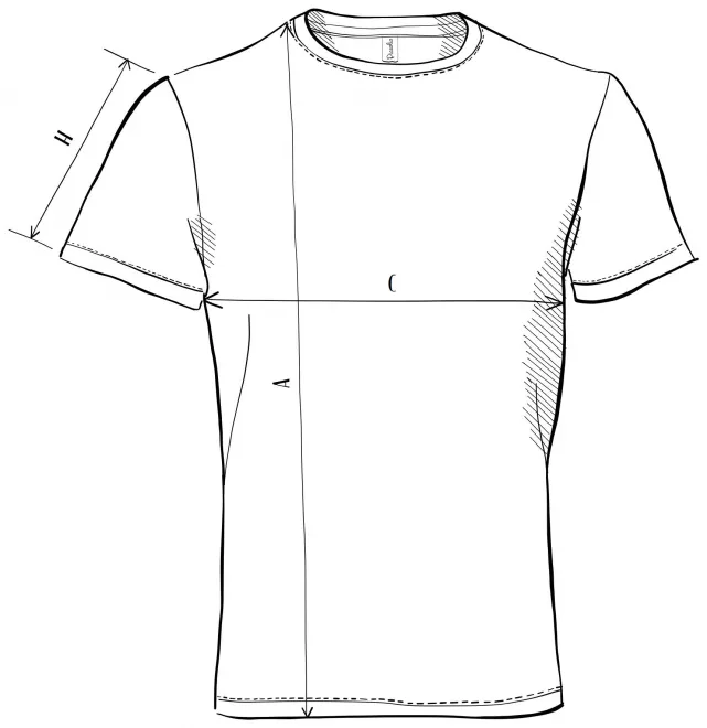 Unisex Sports T-shirt -  storleksdiagram