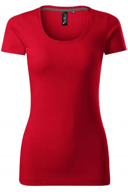 T-shirt dam med dekorativa sömmar - formula red, M