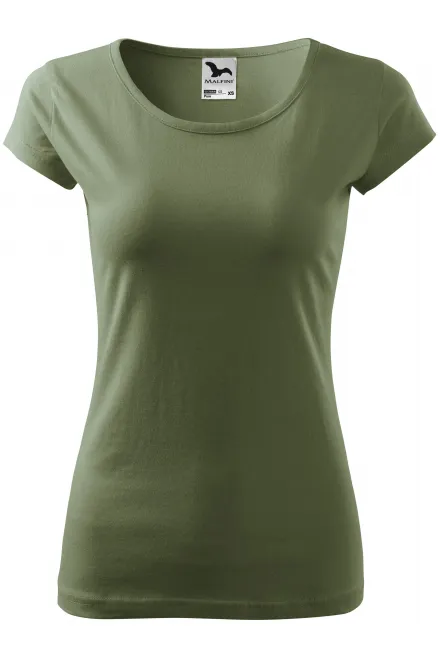 T-shirt dam med mycket korta ärmar - khaki, XS