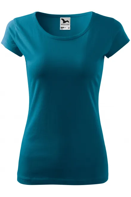 T-shirt dam med mycket korta ärmar - petrol blue, XS