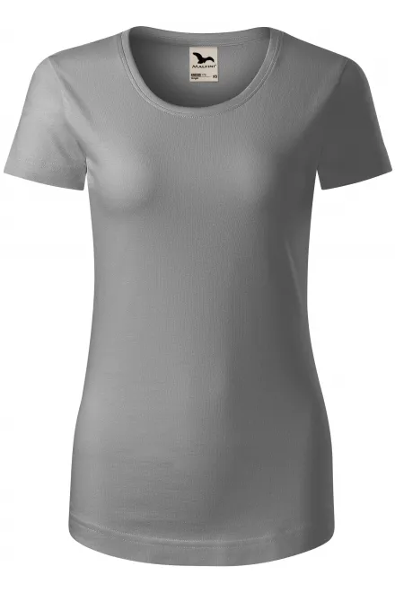 T-shirt för ekologisk bomull för kvinnor - ljus silver, M
