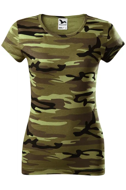T-shirt för kamouflage för kvinnor - camouflage grön, S