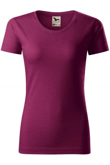 T-shirt för kvinnor, texturerad ekologisk bomull - fuchsia, M