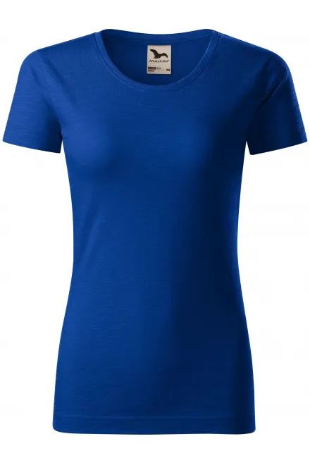 T-shirt för kvinnor, texturerad ekologisk bomull - kungsblå, M