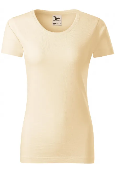 T-shirt för kvinnor, texturerad ekologisk bomull - mandel, M