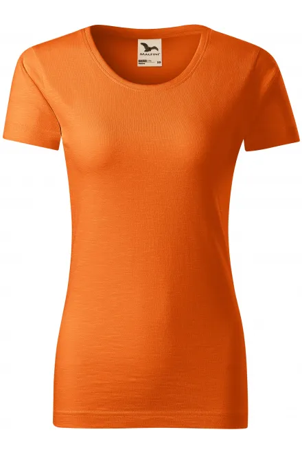 T-shirt för kvinnor, texturerad ekologisk bomull - orange, M