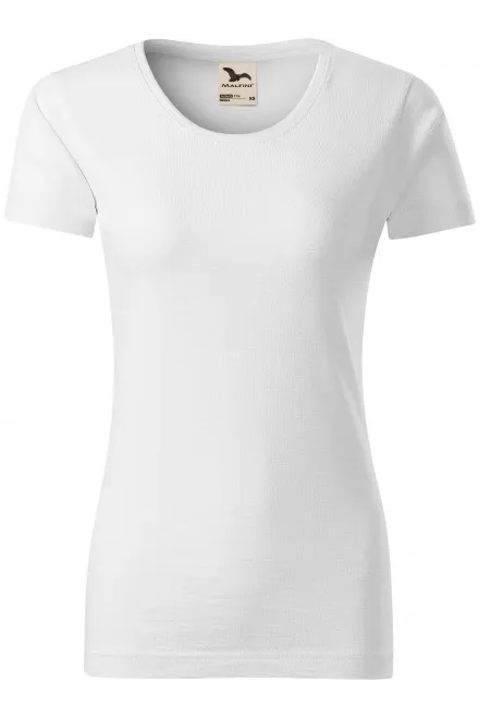 T-shirt för kvinnor, texturerad ekologisk bomull - vit, M