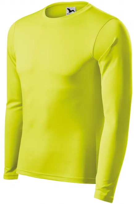 T-shirt för sport med långa ärmar, neon yellow