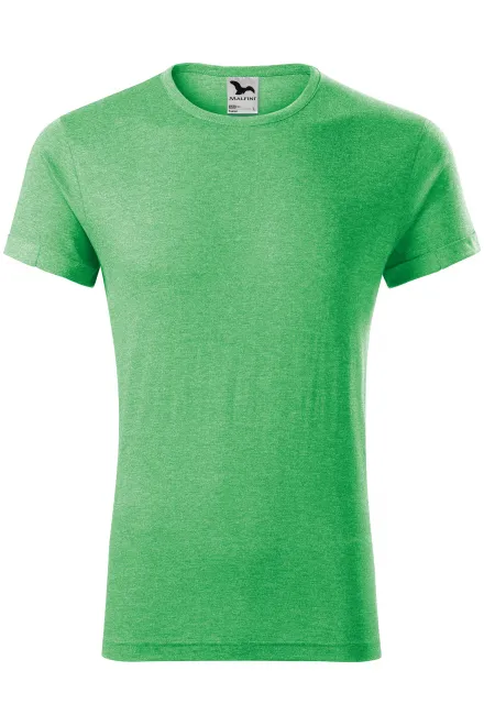 T-shirt herr med rullade ärmar - grön marmor, S