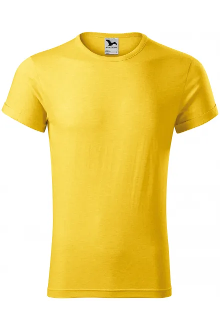 T-shirt herr med rullade ärmar - gul marmor, S