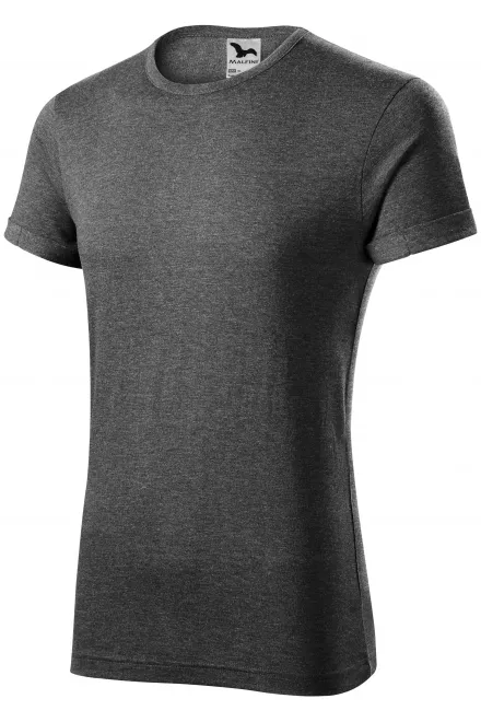 T-shirt herr med rullade ärmar, svart marmor