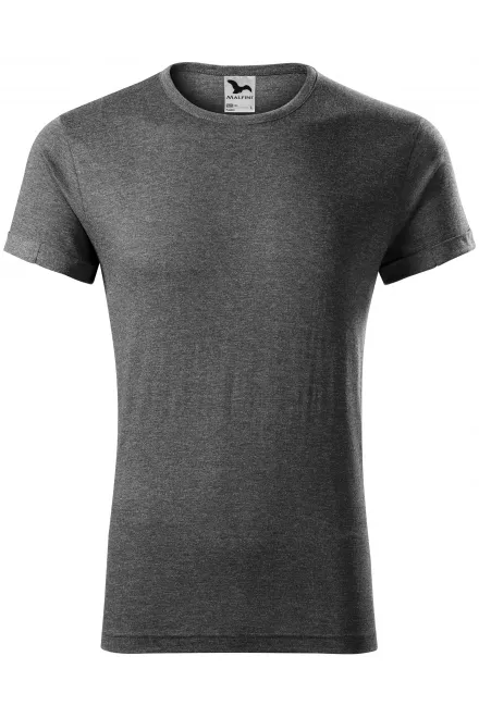 T-shirt herr med rullade ärmar - svart marmor, S