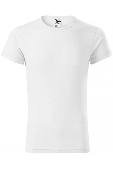 T-shirt herr med rullade ärmar - vit, S