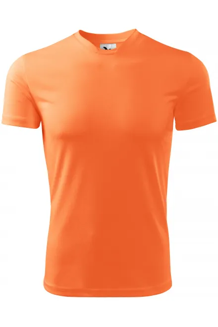T-shirt med asymmetrisk ringning - neon mandarin, XL