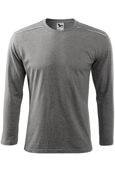 T-shirt med långa ärmar - mörkgrå marmor, 3XL