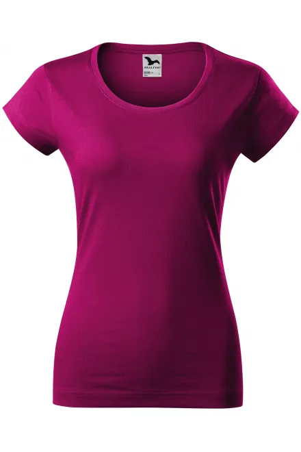 T-shirt med smal passform för damer med rund halsringning - fuchsia, XS