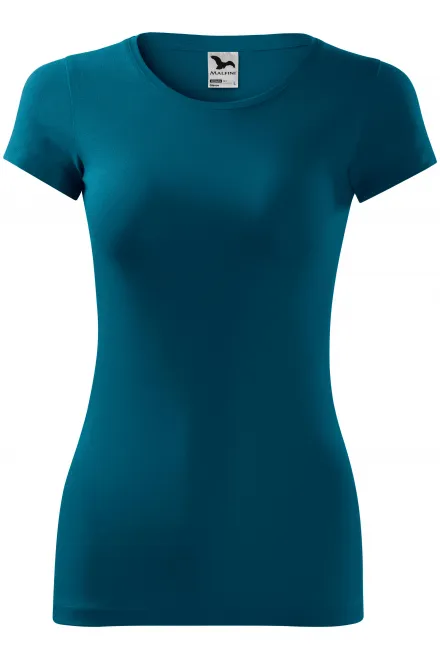 T-shirt med smal passform för damer - petrol blue, M